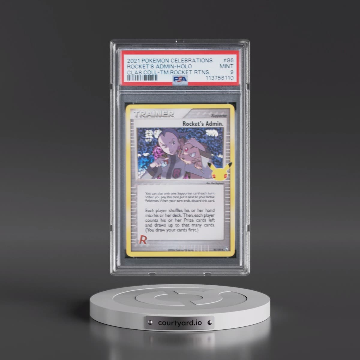2021 Pokémon Celebrations Classic Collection #86 Rocket's Admin - Holo (PSA 9 MINT)