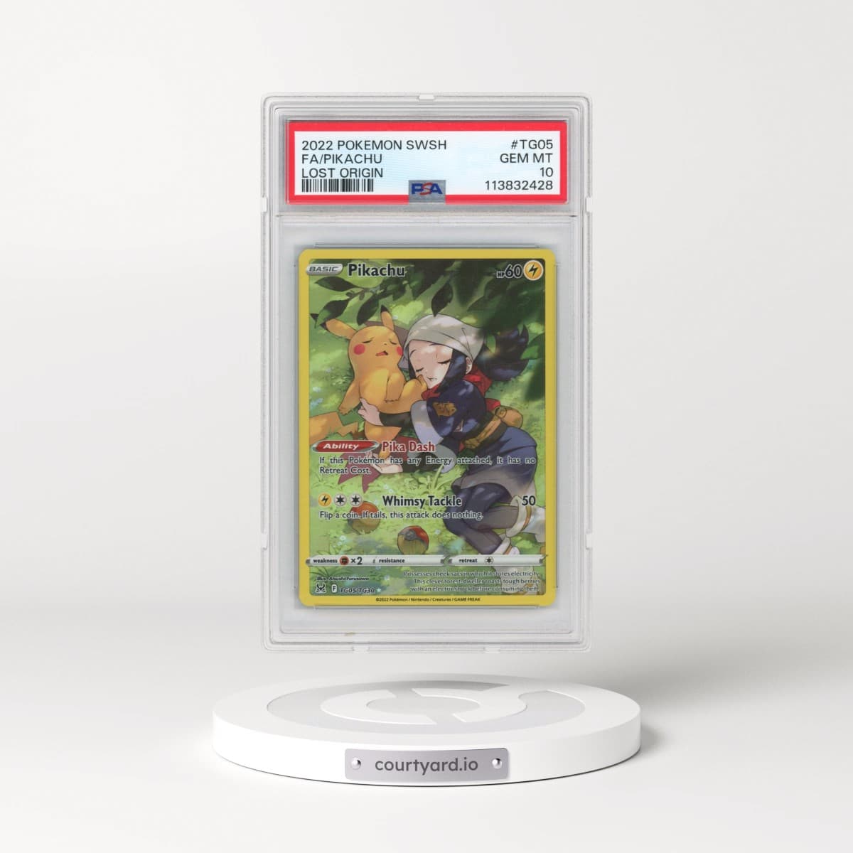 2022 Pokémon Sword & Shield Lost Origin #TG05 Pikachu - Full Art (PSA 10 GEM MINT)