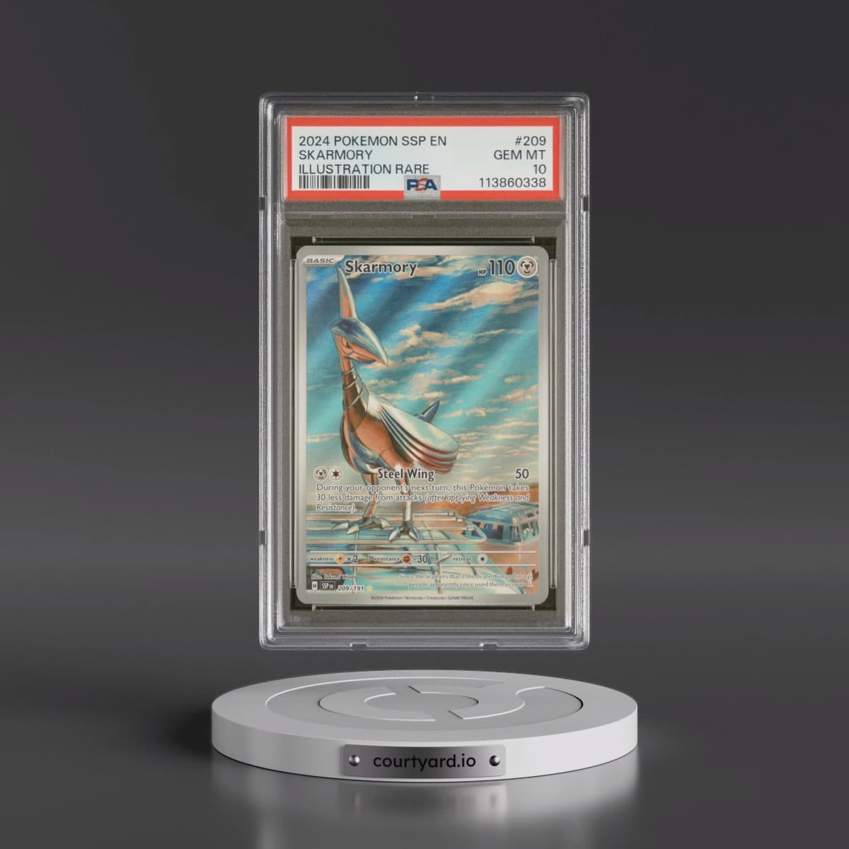 2024 Pokémon Ssp EN-Surging Sparks #209 Skarmory - Illustration Rare (PSA 10 GEM MINT)