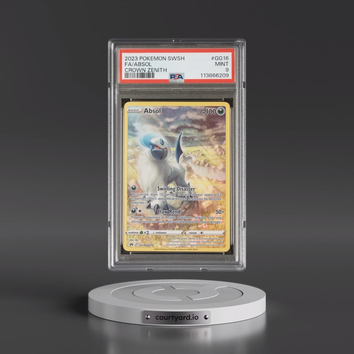2023 Pokémon Sword and Shield Crown Zenith #GG16 Absol - Full Art (PSA 9 MINT)