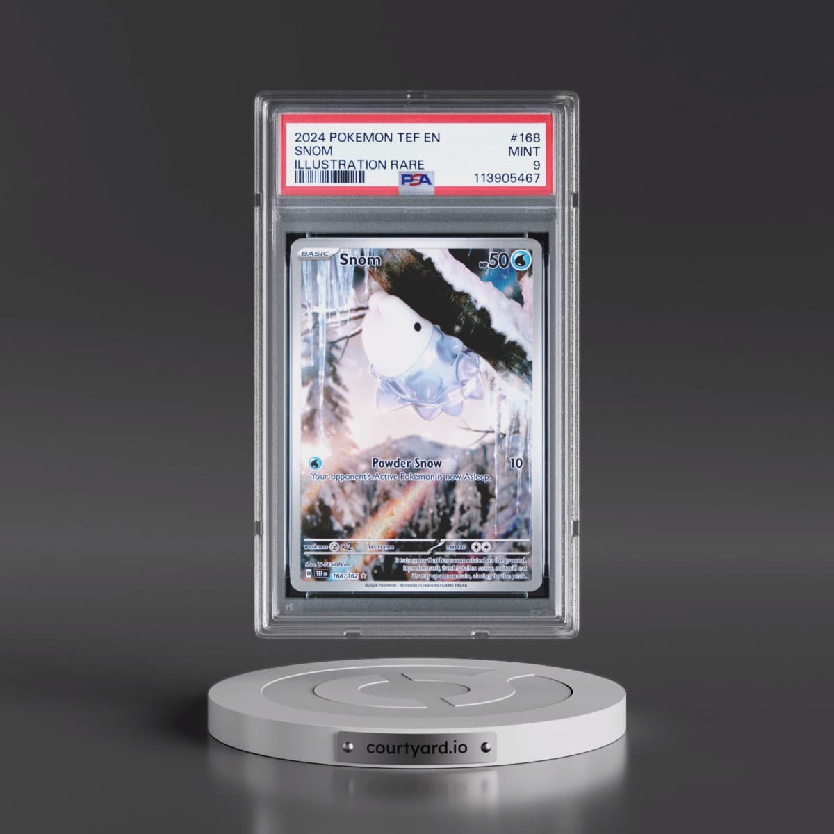 2024 Pokémon Tef EN-Temporal Forces #168 Snom - Illustration Rare (PSA 9 MINT)