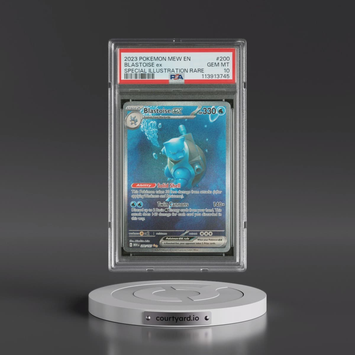 2023 Pokémon Mew EN-151 #200 Blastoise EX - Holo Special Illustration Rare (PSA 10 GEM MINT)