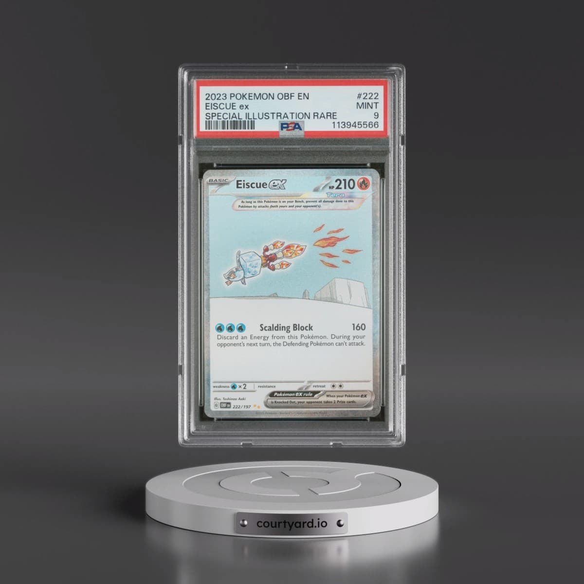 2023 Pokémon Obf EN-Obsidian Flames #222 Eiscue EX - Holo Special Illustration Rare (PSA 9 MINT)