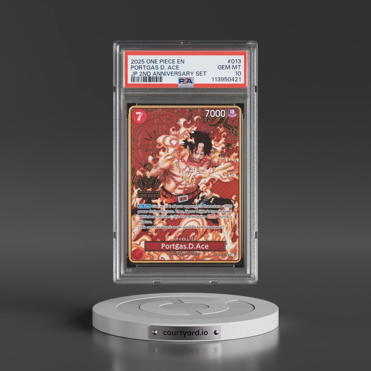 2025 One Piece Japanese 2nd Anniversary Set #013 Portgas D. Ace (PSA 10 GEM MINT)
