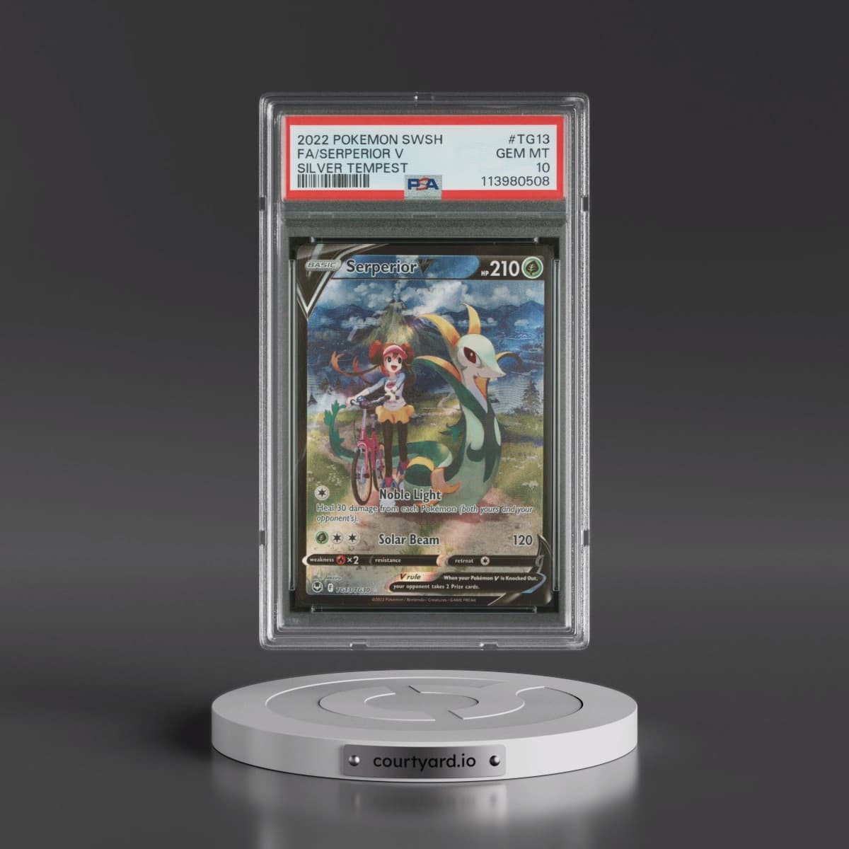 2022 Pokémon Sword & Shield Silver Tempest #TG13 Serperior V - Holo Full Art (PSA 10 GEM MINT)