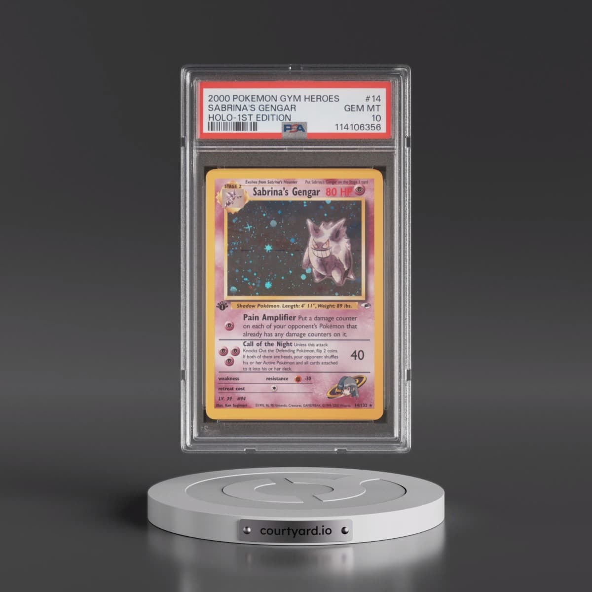 2000 Pokémon Gym Heroes #14 Sabrina's Gengar - 1st Edition Holo (PSA 10 GEM MINT)