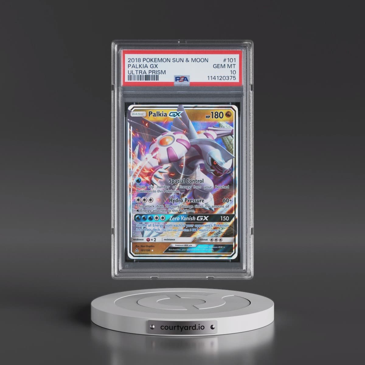 2018 Pokémon Sun & Moon Ultra Prism #101 Palkia GX - Holo (PSA 10 GEM MINT)