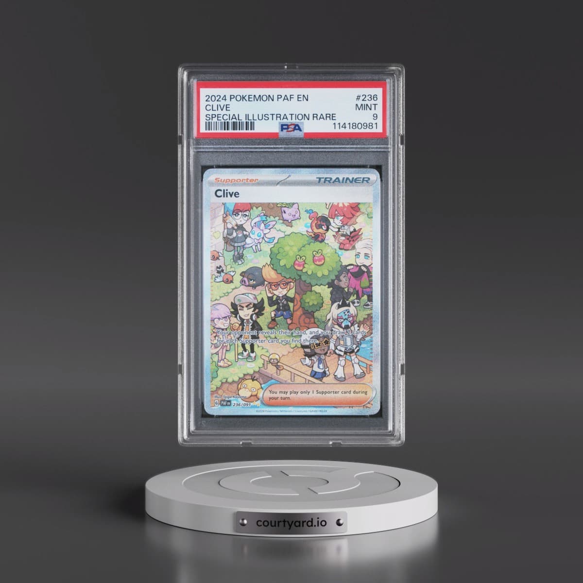 2024 Pokémon Paf EN-Paldean Fates #236 Clive - Special Illustration Rare (PSA 9 MINT)