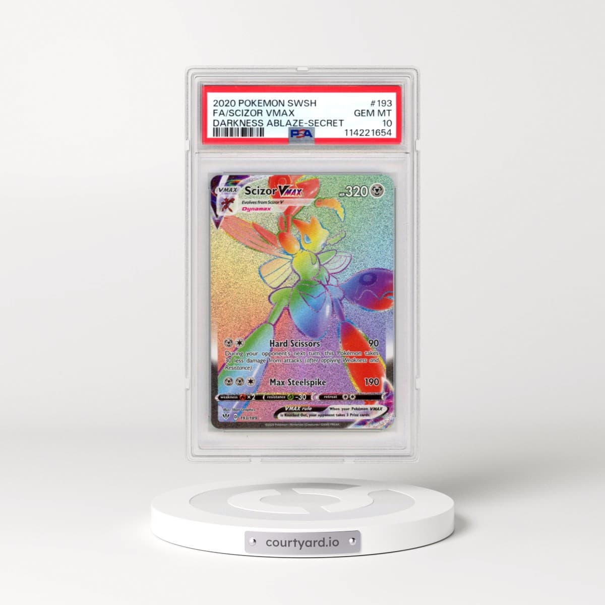 2020 Pokémon Sword & Shield Darkness Ablaze #193 Scizor Vmax - Full Art Secret (PSA 10 GEM MINT)