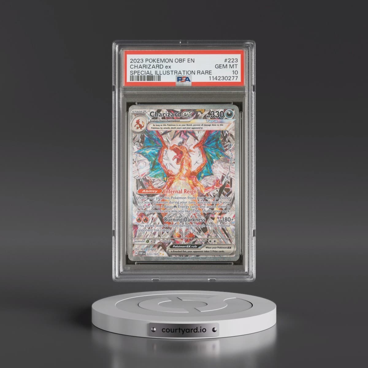 2023 Pokémon Obf EN-Obsidian Flames #223 Charizard EX - Holo Special Illustration Rare (PSA 10 GEM MINT)