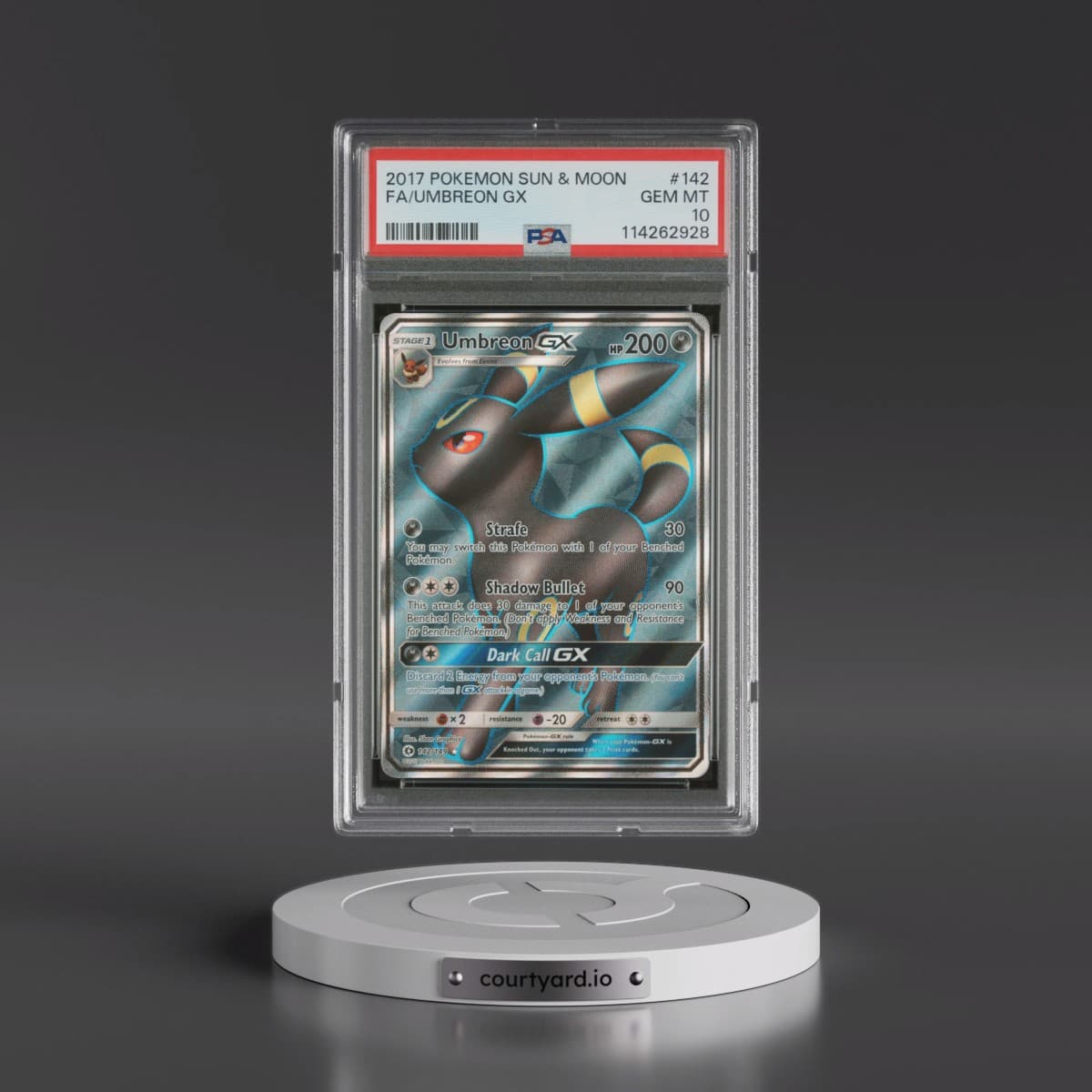 2017 Pokémon Sun & Moon #142 Umbreon GX - Holo Full Art (PSA 10 GEM MINT)