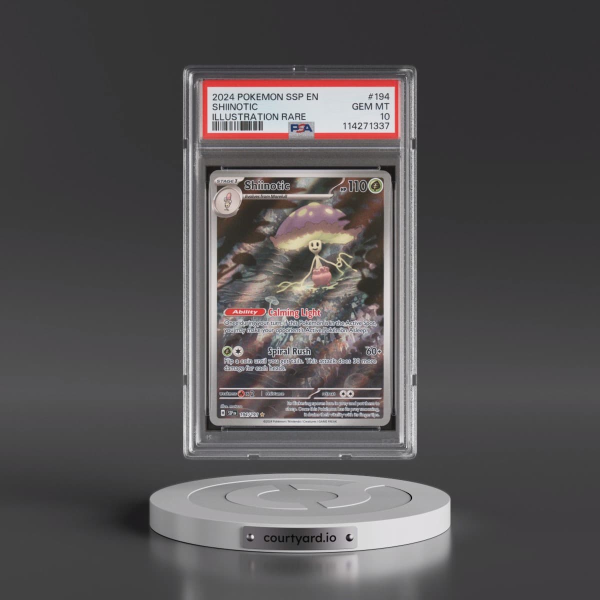 2024 Pokémon Ssp EN-Surging Sparks #194 Shiinotic - Illustration Rare (PSA 10 GEM MINT)