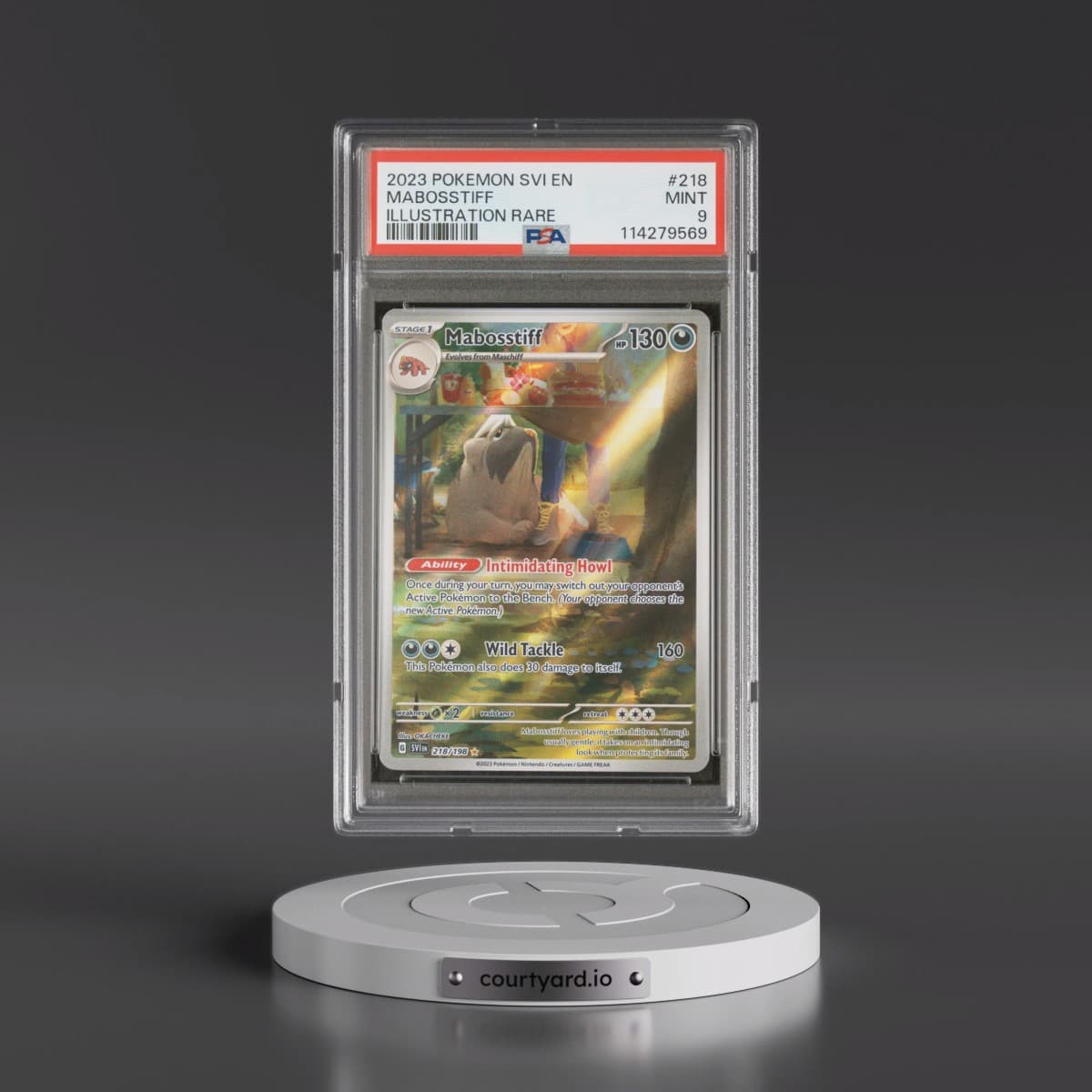 2023 Pokémon Svi EN-Scarlet & Violet #218 Mabosstiff - Illustration Rare (PSA 9 MINT)