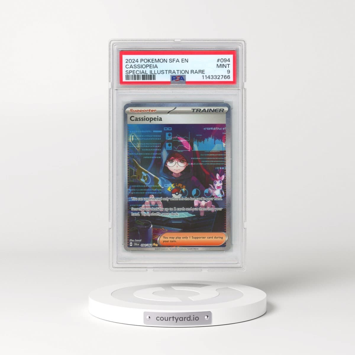 2024 Pokémon Sfa EN-Shrouded Fable #094 Cassiopeia - Special Illustration Rare (PSA 9 MINT)