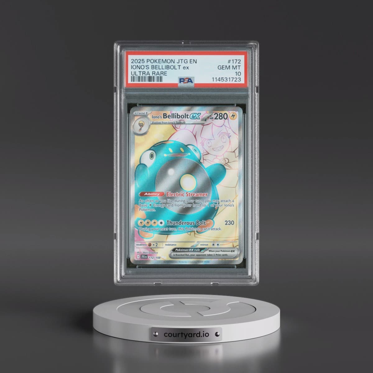 2025 Pokémon Jtg EN-Journey Together #172 Iono's Bellibolt EX - Holo Ultra Rare (PSA 10 GEM MINT)