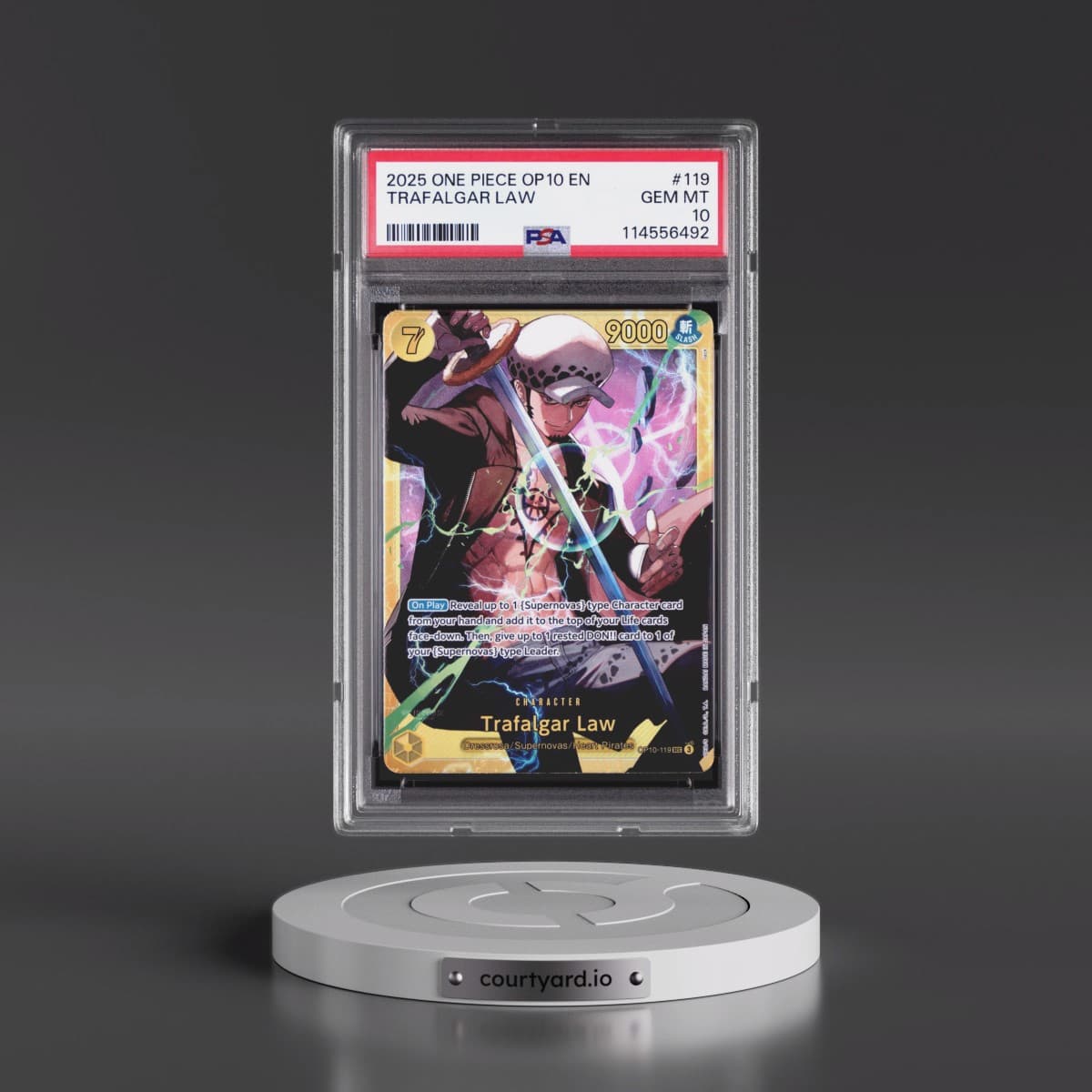 2025 One Piece OP10-Royal Blood #119 Trafalgar Law (PSA 10 GEM MINT)