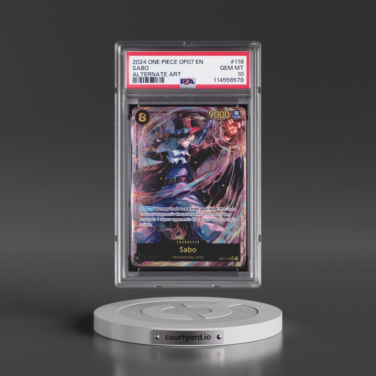 2024 One Piece OP07-500 Years in the Future #118 Sabo - Alternate Art (PSA 10 GEM MINT)