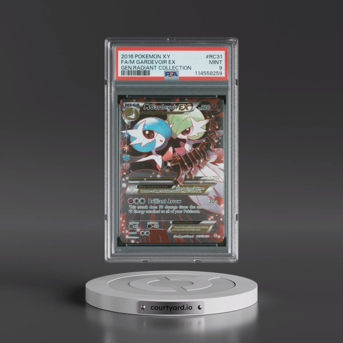 2016 Pokémon XY Generations Radiant Collection #RC31 M Gardevoir EX - Holo Full Art (PSA 9 MINT)
