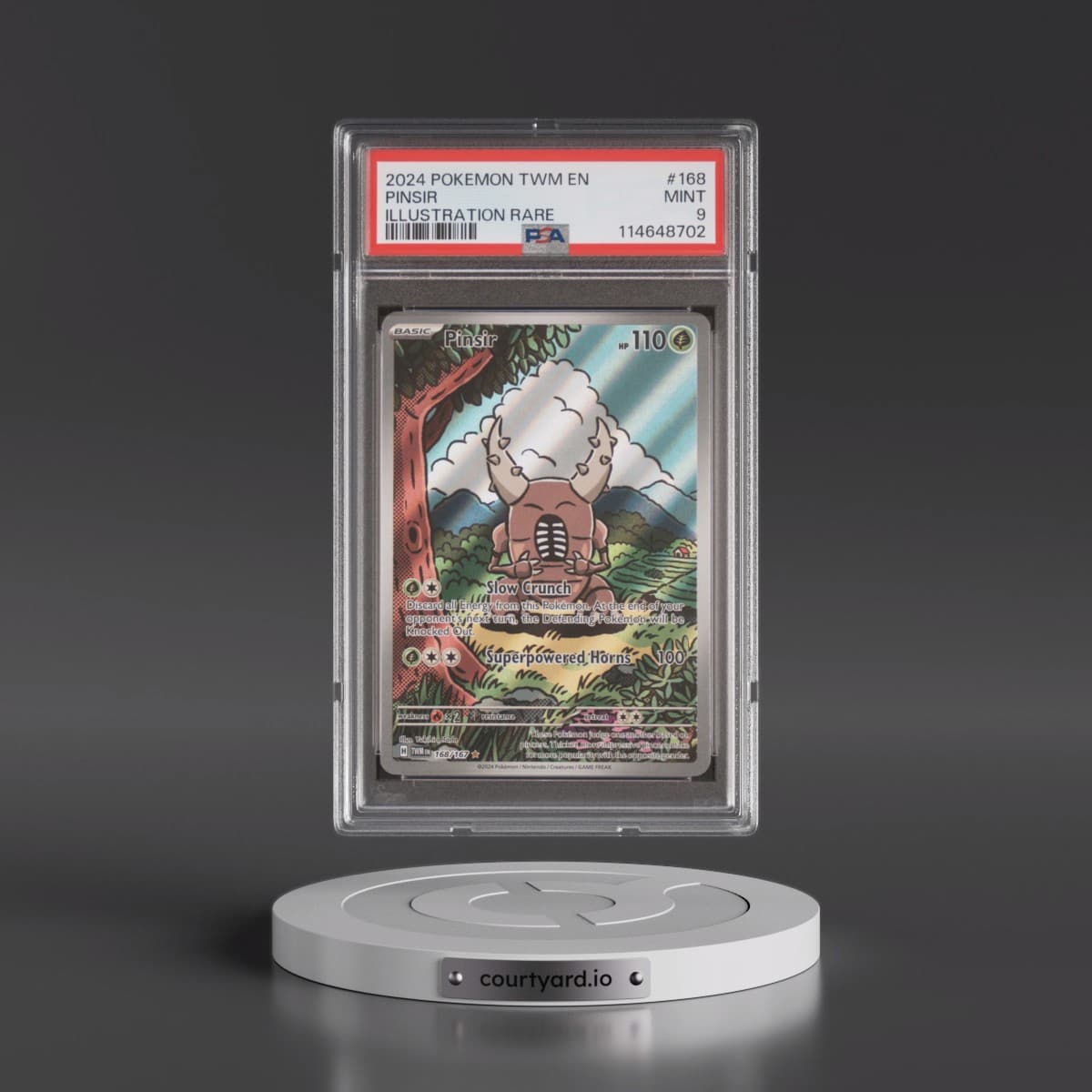 2024 Pokémon Twm EN-Twilight Masquerade #168 Pinsir - Illustration Rare (PSA 9 MINT)