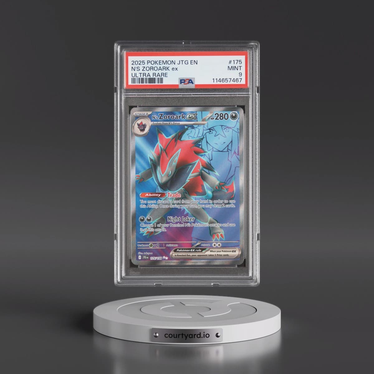 2025 Pokémon Jtg EN-Journey Together #175 N's Zoroark EX - Holo Ultra Rare (PSA 9 MINT)