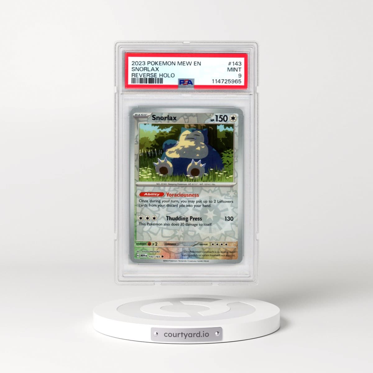 2023 Pokémon Mew EN-151 #143 Snorlax - Reverse Holo (PSA 9 MINT)