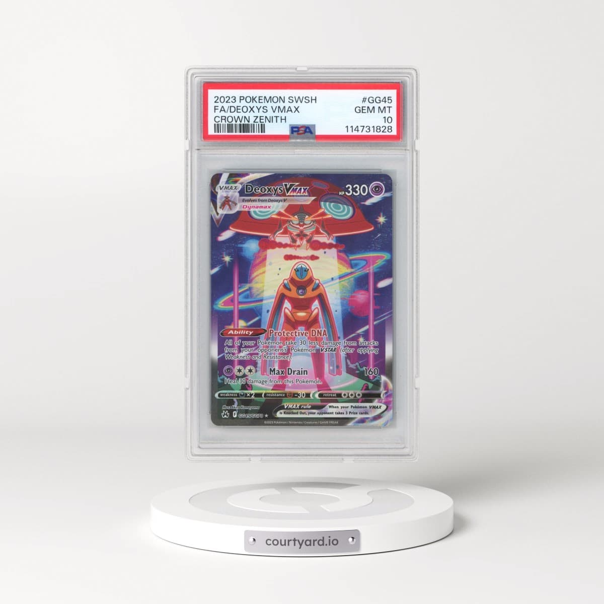 2023 Pokémon Sword and Shield Crown Zenith #GG45 Deoxys Vmax - Full Art (PSA 10 GEM MINT)