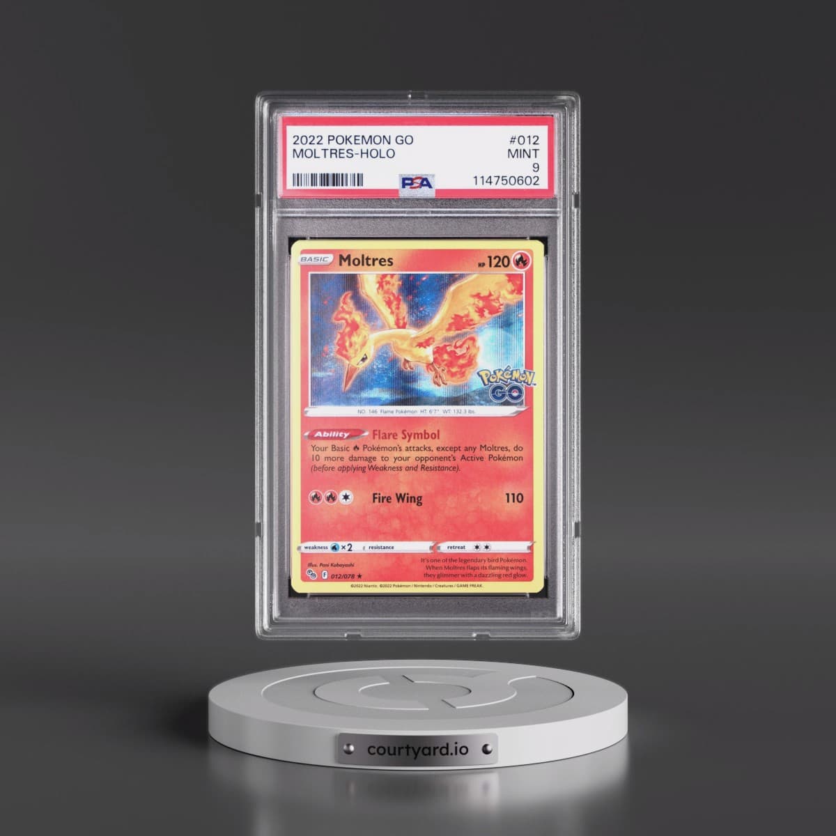 2022 Pokémon Go #012 Moltres - Holo (PSA 9 MINT)