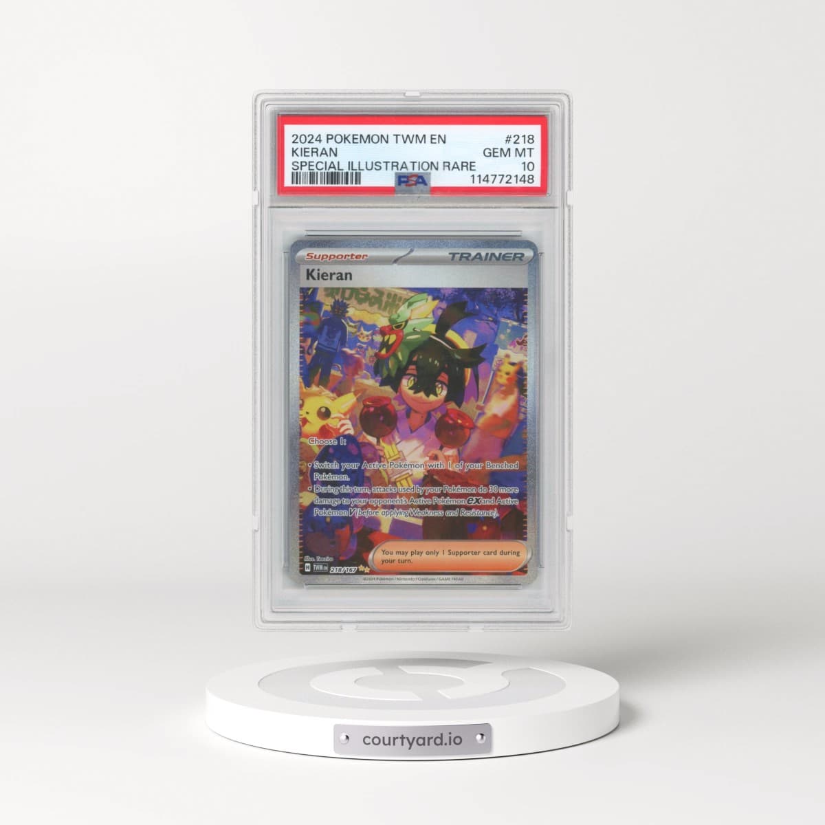 2024 Pokémon Twm EN-Twilight Masquerade #218 Kieran - Special Illustration Rare (PSA 10 GEM MINT)
