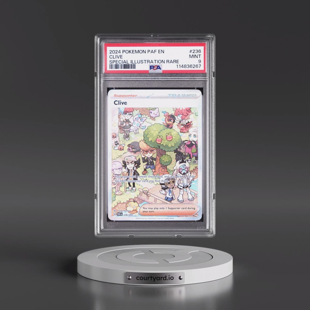 2024 Pokémon Paf EN-Paldean Fates #236 Clive - Special Illustration Rare (PSA 9 MINT)