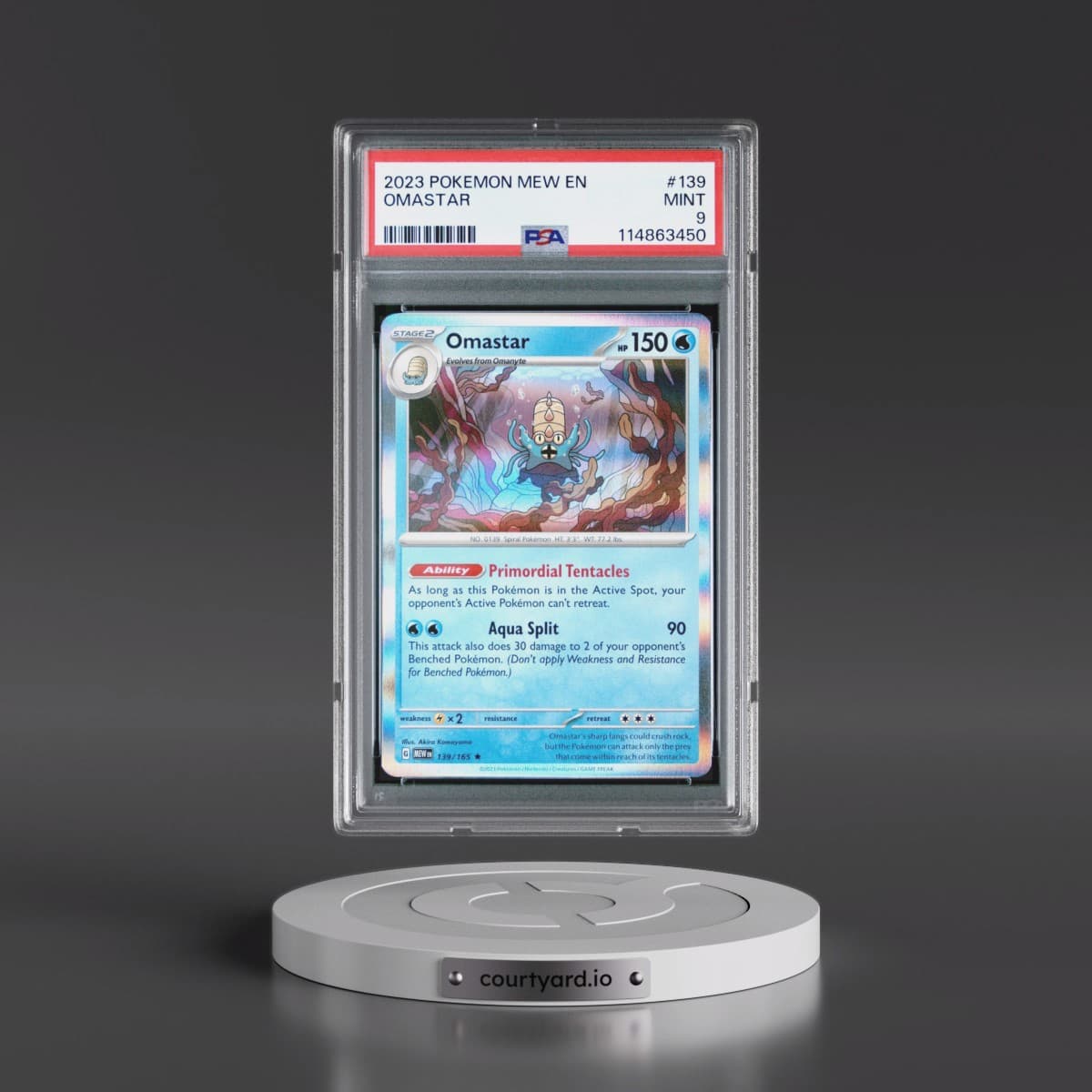 2023 Pokémon Mew EN-151 #139 Omastar (PSA 9 MINT)