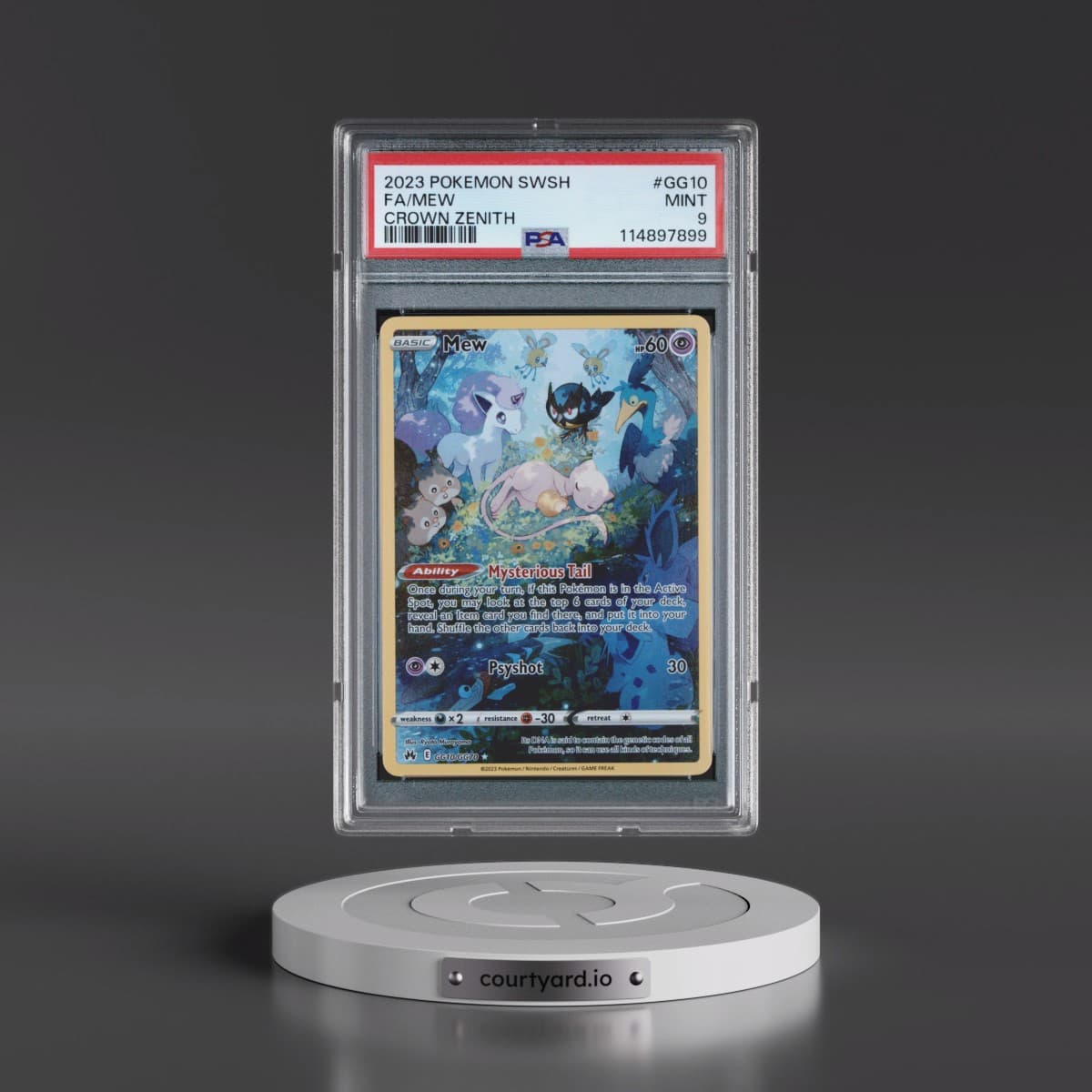2023 Pokémon Sword and Shield Crown Zenith #GG10 Mew - Full Art (PSA 9 MINT)