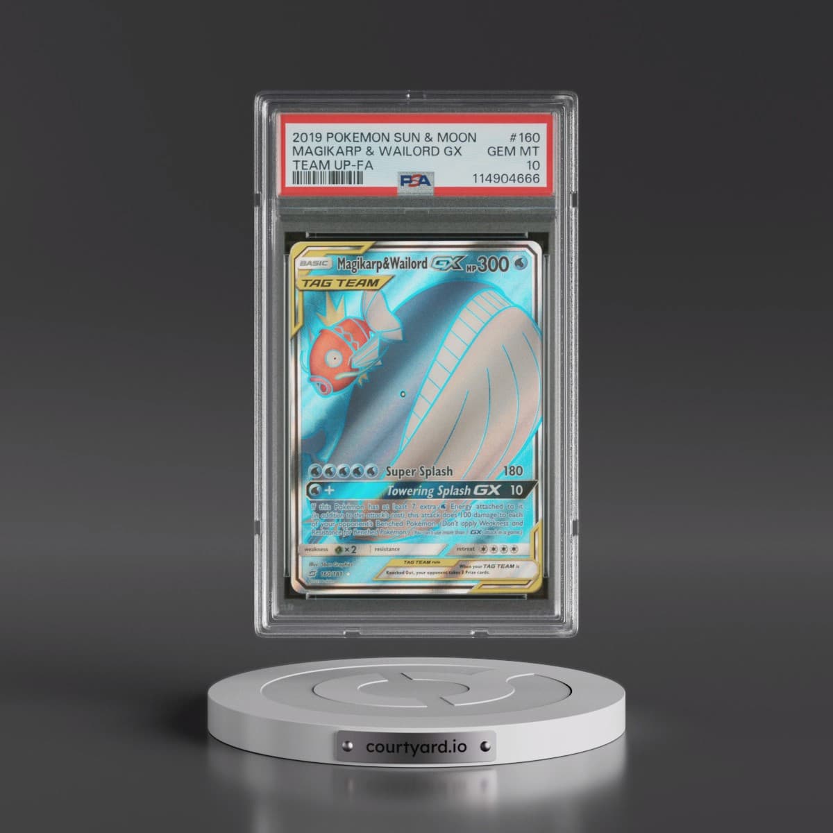 2019 Pokémon Sun & Moon Team Up #160 Magikarp & Wailord GX - Holo Full Art (PSA 10 GEM MINT)