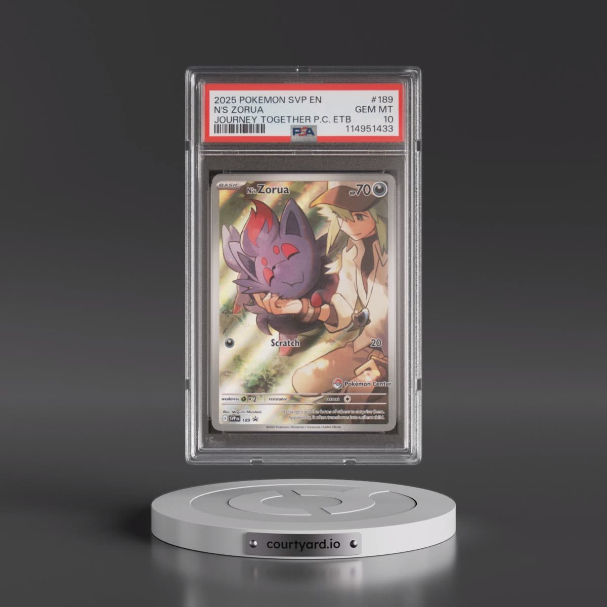 2025 Pokémon Svp EN-SV Black Star Promo #189 N's Zorua - Journey Together Pokemon Center Elite Trainer Box (PSA 10 GEM MINT)