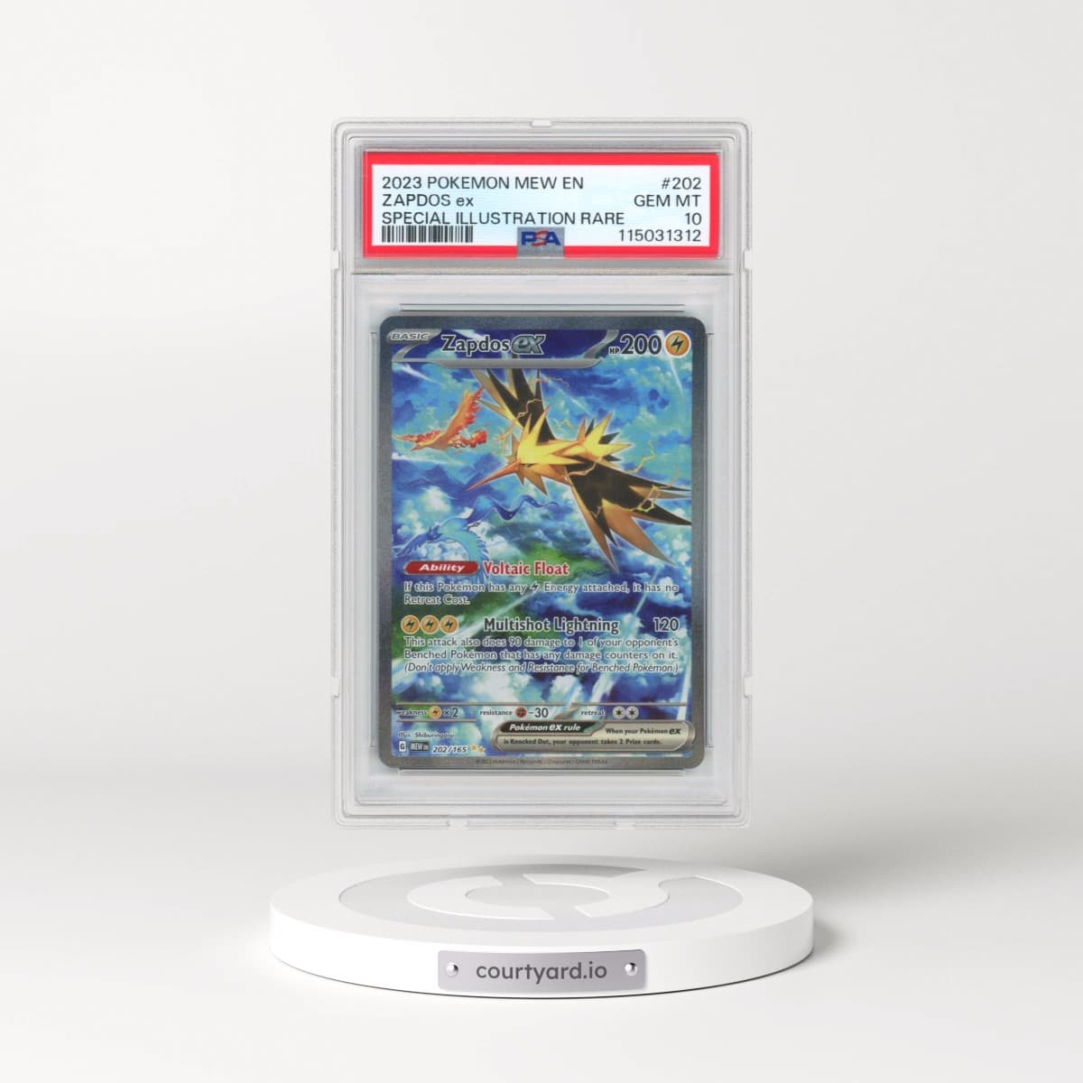 2023 Pokémon Mew EN-151 #202 Zapdos EX - Holo Special Illustration Rare (PSA 10 GEM MINT)