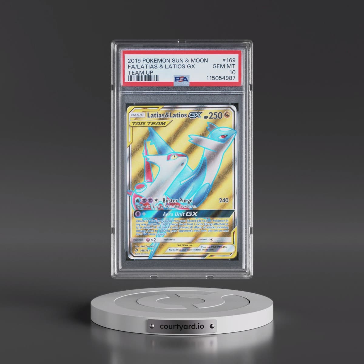 2019 Pokémon Sun & Moon Team Up #169 Latias & Latios GX - Holo Full Art (PSA 10 GEM MINT)
