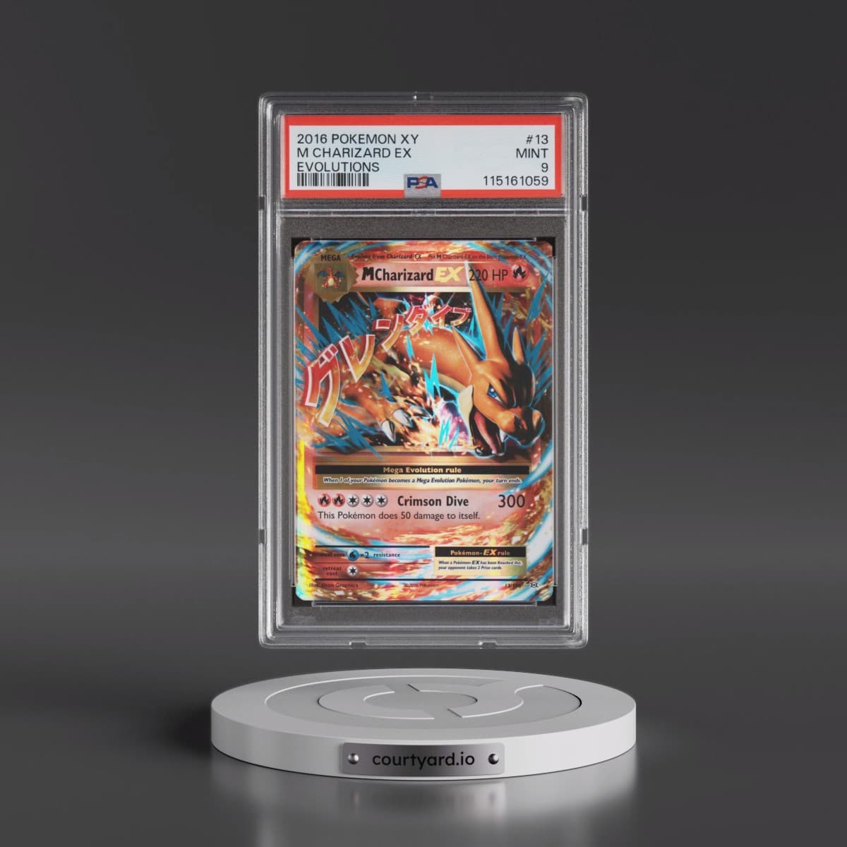 2016 Pokémon XY Evolutions #13 M Charizard EX - Holo (PSA 9 MINT)