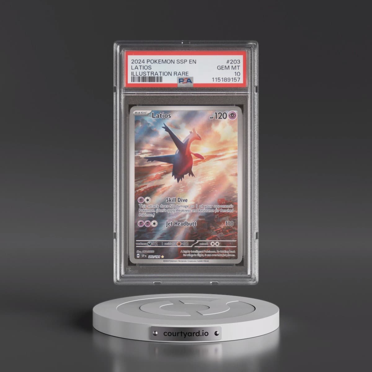 2024 Pokémon Ssp EN-Surging Sparks #203 Latios - Illustration Rare (PSA 10 GEM MINT)