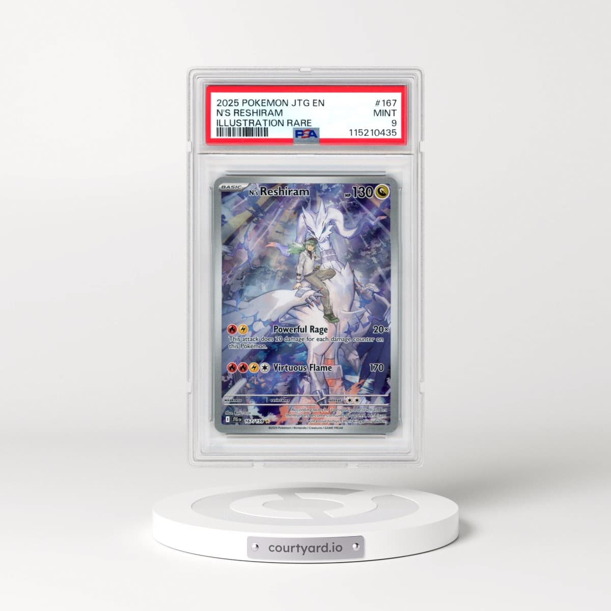 2025 Pokémon Jtg EN-Journey Together #167 N's Reshiram - Illustration Rare (PSA 9 MINT)