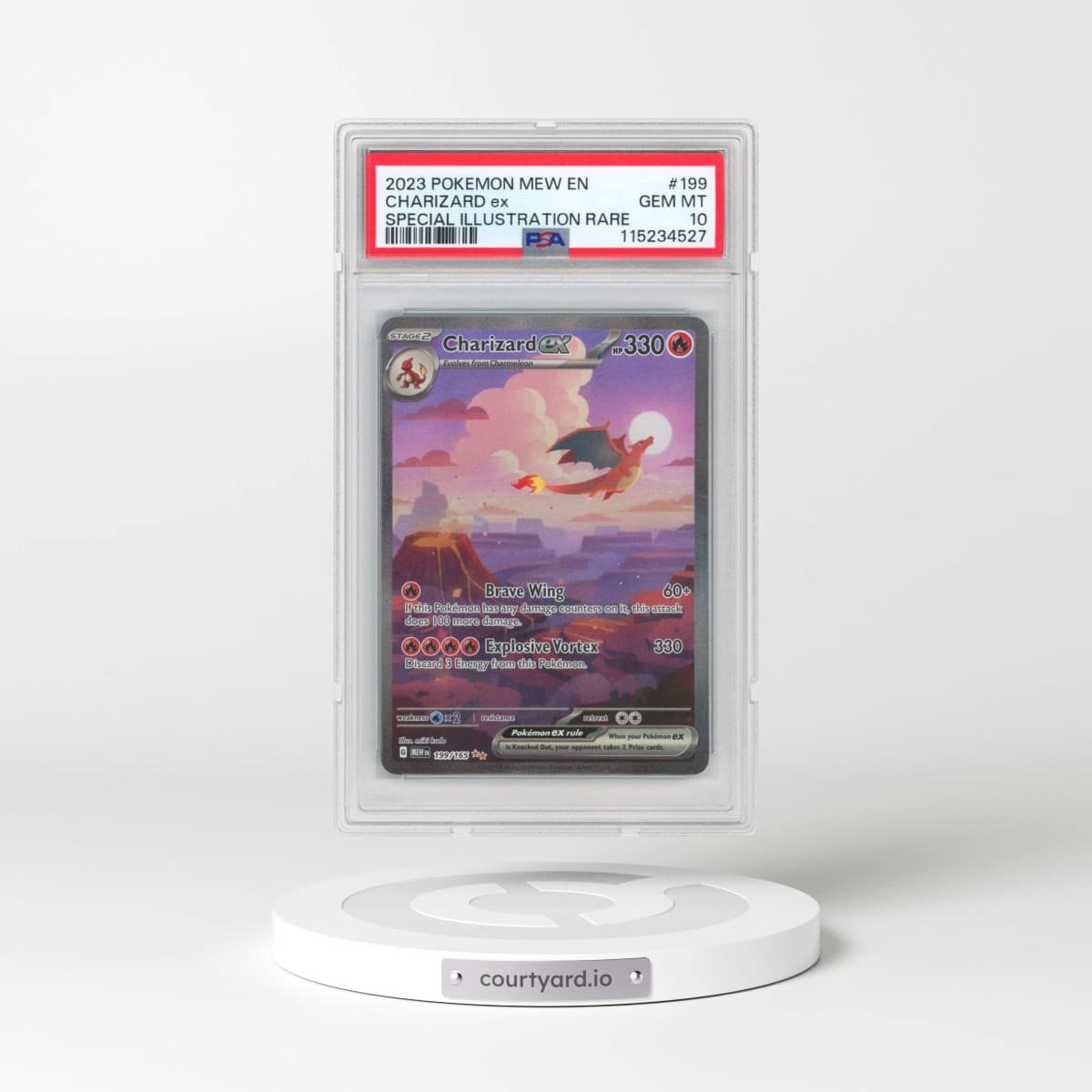 2023 Pokémon Mew EN-151 #199 Charizard EX - Holo Special Illustration Rare (PSA 10 GEM MINT)
