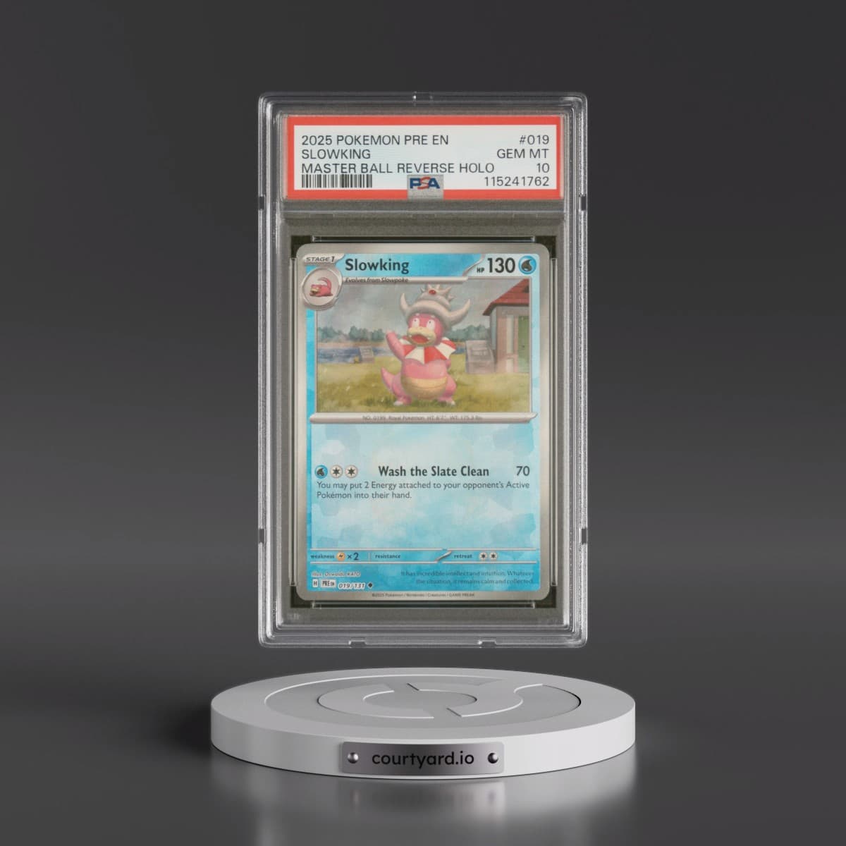 2025 Pokémon Pre EN-Prismatic Evolutions #019 Slowking - Reverse Holo Master Ball (PSA 10 GEM MINT)