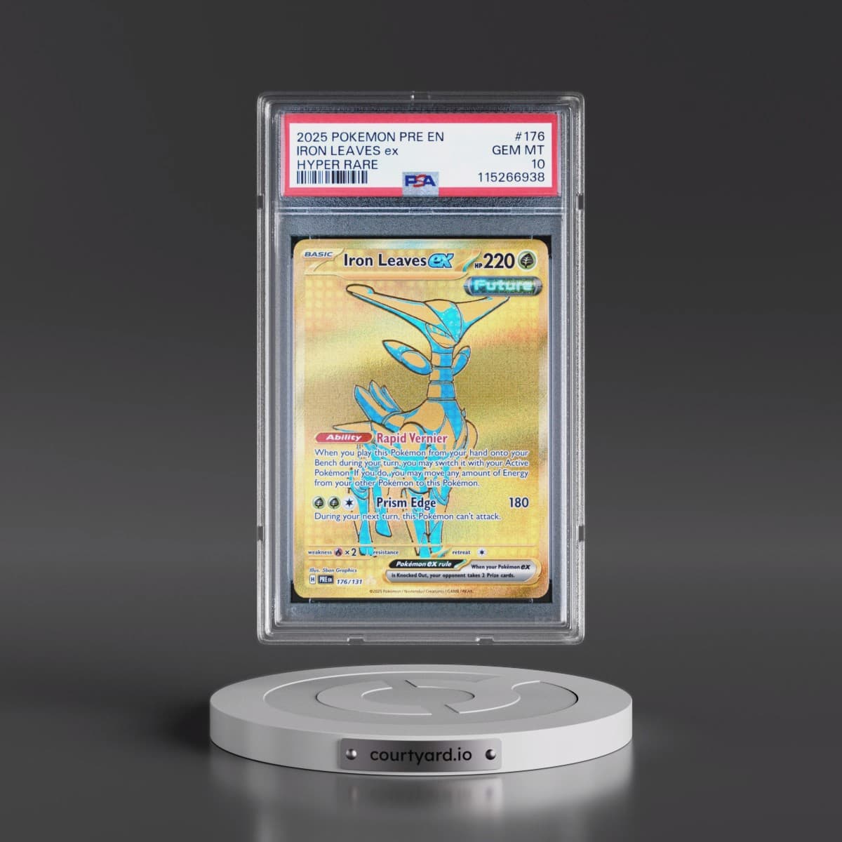 2025 Pokémon Pre EN-Prismatic Evolutions #176 Iron Leaves EX - Holo Hyper Rare (PSA 10 GEM MINT)