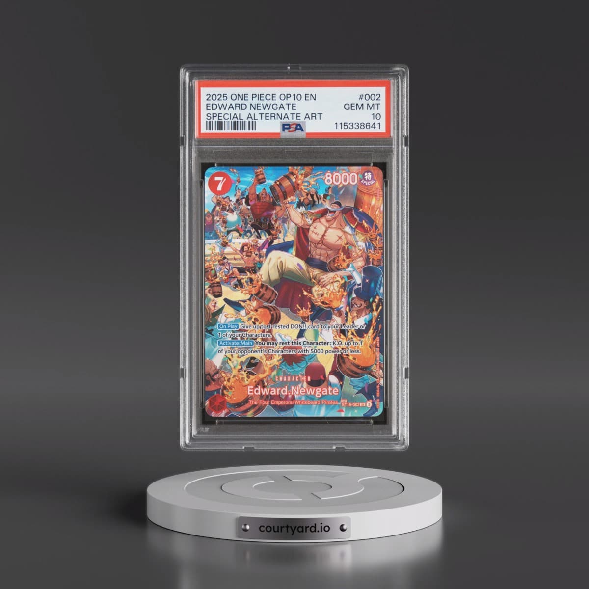 2025 One Piece OP10-Royal Blood #002 Edward Newgate - Special Alternate Art (PSA 10 GEM MINT)