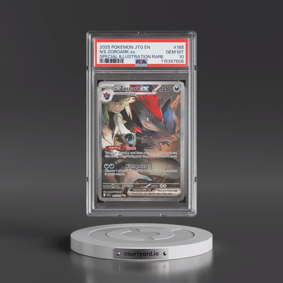 2025 Pokémon Jtg EN-Journey Together #185 N's Zoroark EX - Holo Special Illustration Rare (PSA 10 GEM MINT)