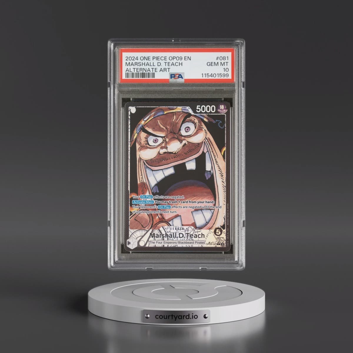 2024 One Piece OP09-Emperors in the New World #081 Marshall D. Teach - Alternate Art (PSA 10 GEM MINT)