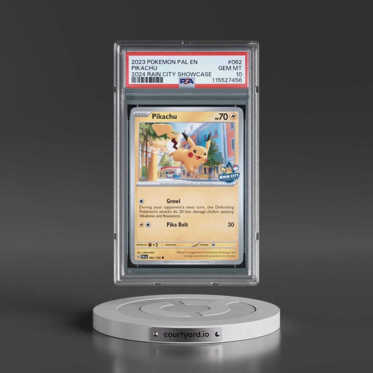 2023 Pokémon Pal EN-Paldea Evolved #062 Pikachu - 2024 Rain City Showcase (PSA 10 GEM MINT)