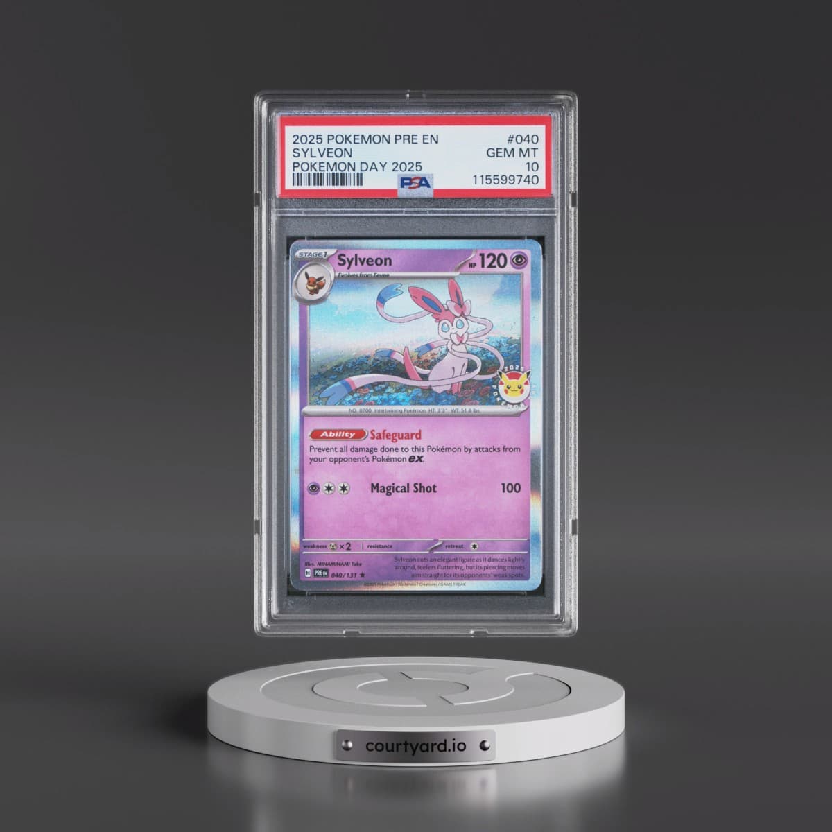 2025 Pokémon Pre EN-Prismatic Evolutions #040 Sylveon - Pokemon Day 2025 (PSA 10 GEM MINT)