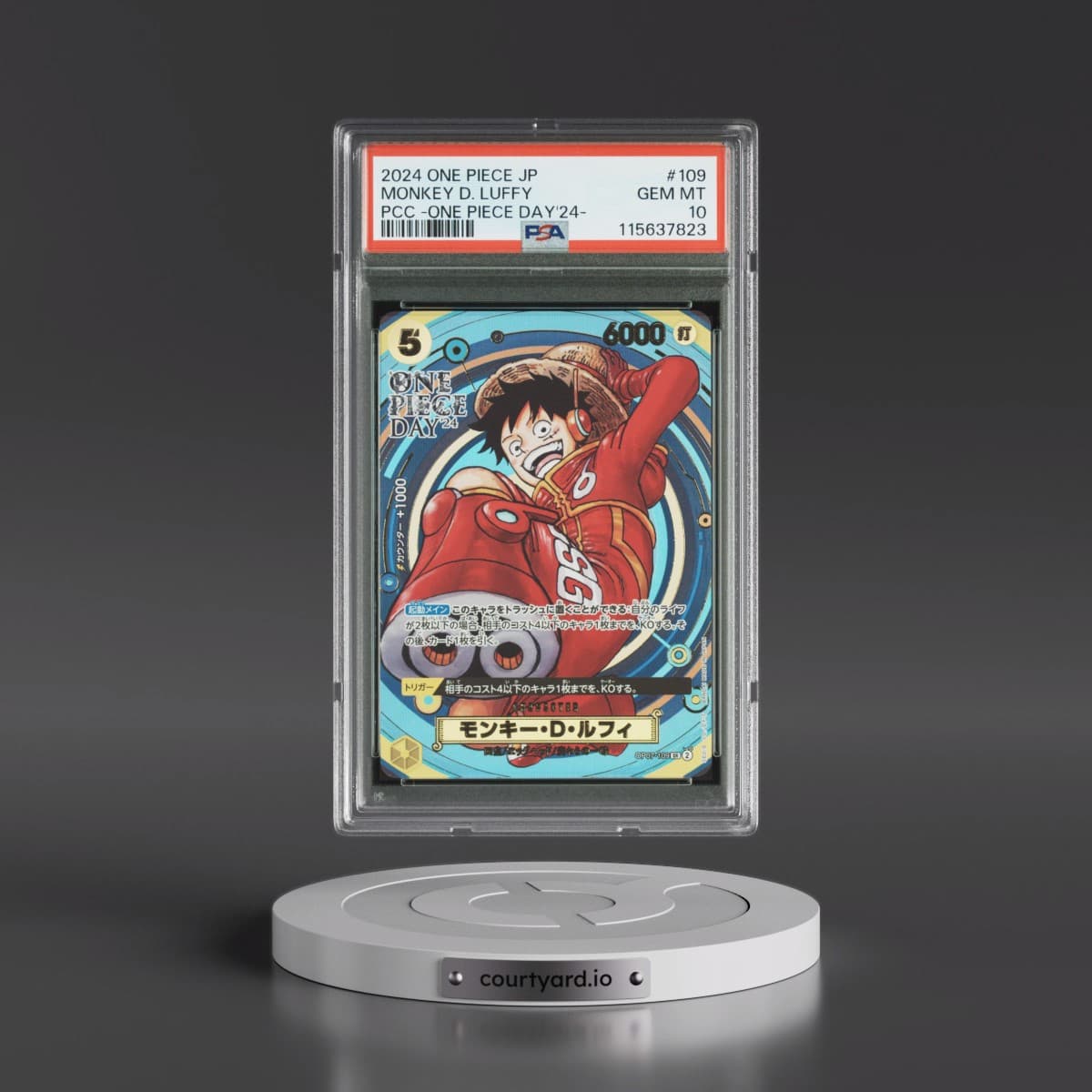 2024 One Piece Japanese Premium Card Collection -One Piece Day'24 #109 Monkey D. Luffy (PSA 10 GEM MINT)