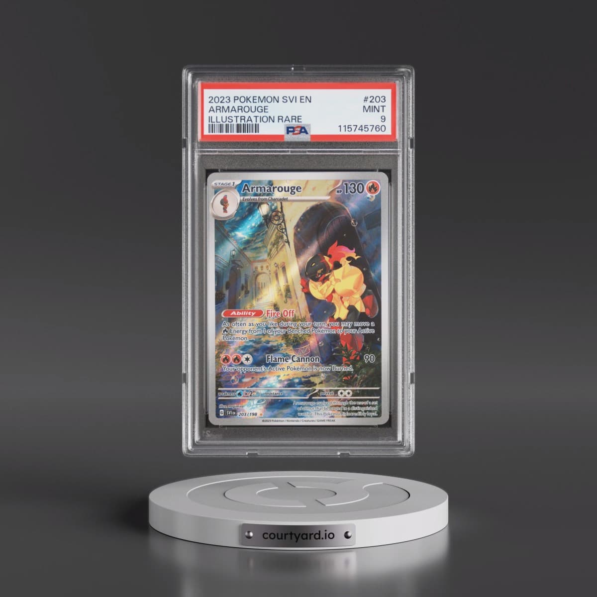 2023 Pokémon Svi EN-Scarlet & Violet #203 Armarouge - Illustration Rare (PSA 9 MINT)