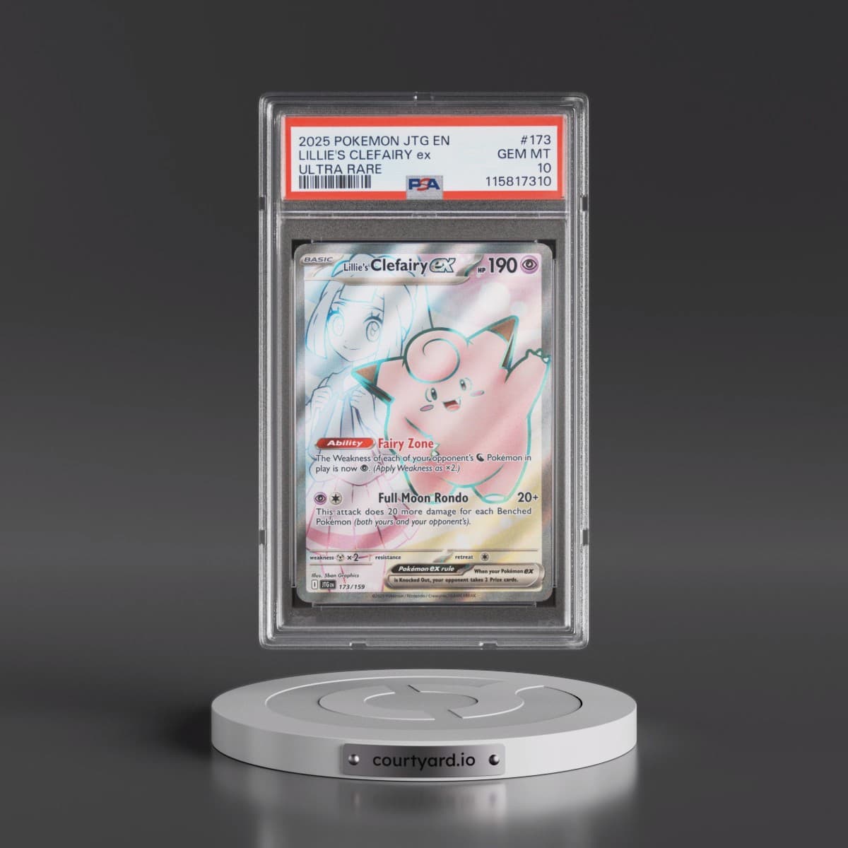 2025 Pokémon Jtg EN-Journey Together #173 Lillie's Clefairy EX - Holo Ultra Rare (PSA 10 GEM MINT)
