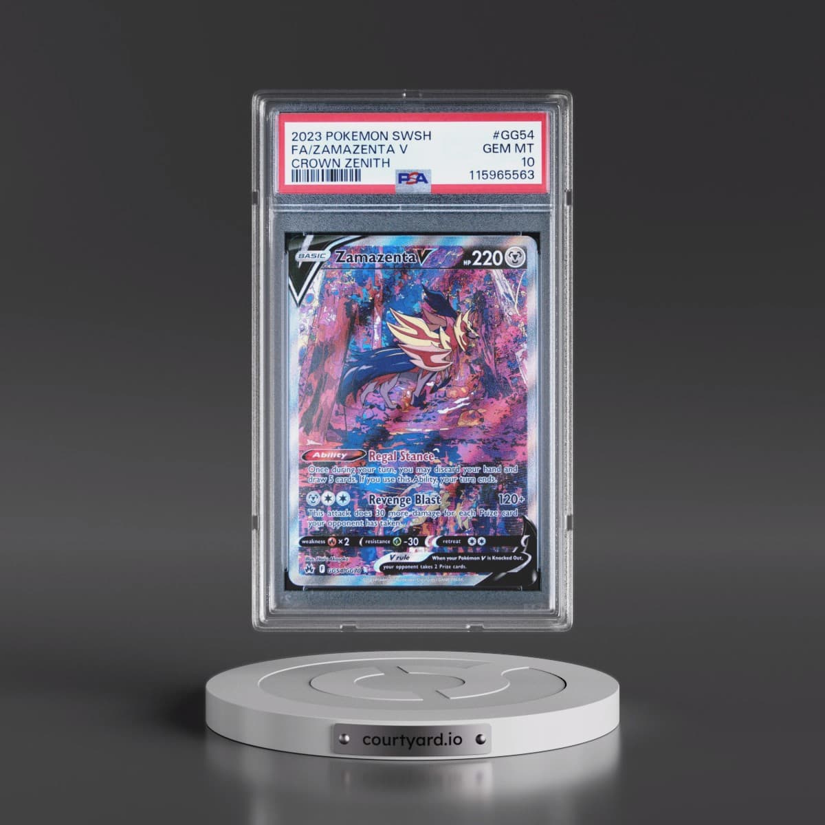 2023 Pokémon Sword and Shield Crown Zenith #GG54 Zamazenta V - Holo Full Art (PSA 10 GEM MINT)
